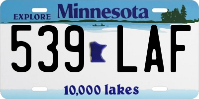 MN license plate 539LAF