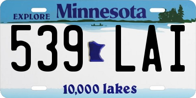 MN license plate 539LAI