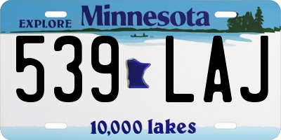 MN license plate 539LAJ