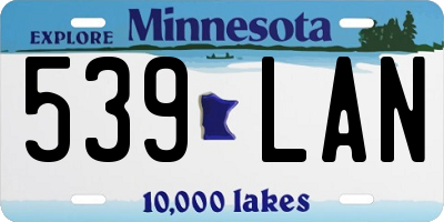 MN license plate 539LAN