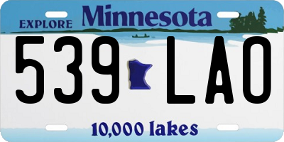 MN license plate 539LAO