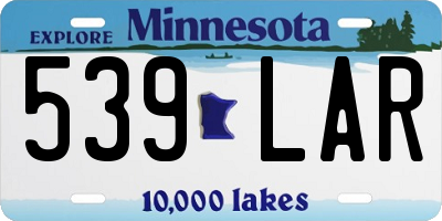 MN license plate 539LAR