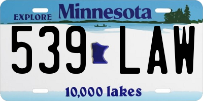 MN license plate 539LAW