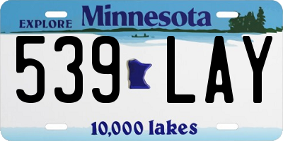 MN license plate 539LAY