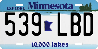 MN license plate 539LBD