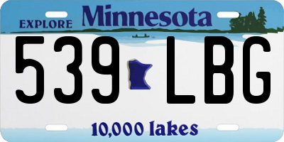 MN license plate 539LBG