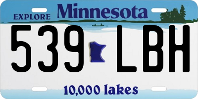MN license plate 539LBH