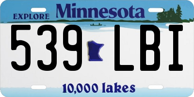 MN license plate 539LBI