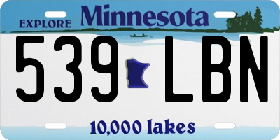 MN license plate 539LBN