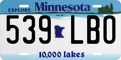 MN license plate 539LBO