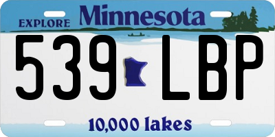 MN license plate 539LBP