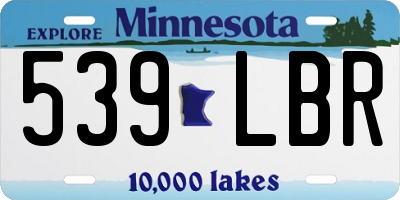 MN license plate 539LBR