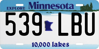 MN license plate 539LBU
