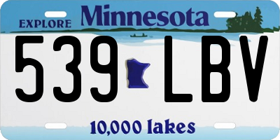 MN license plate 539LBV
