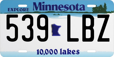 MN license plate 539LBZ