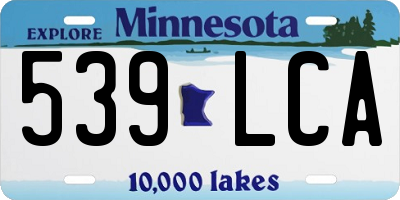 MN license plate 539LCA
