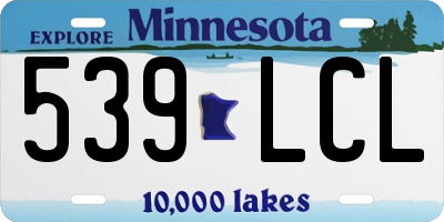 MN license plate 539LCL
