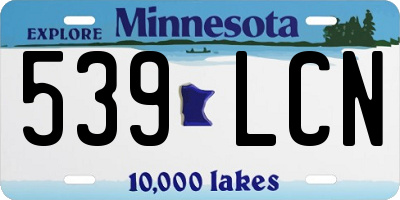 MN license plate 539LCN