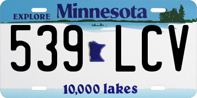 MN license plate 539LCV