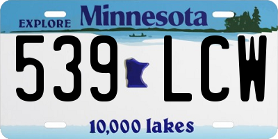 MN license plate 539LCW