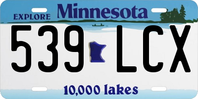 MN license plate 539LCX