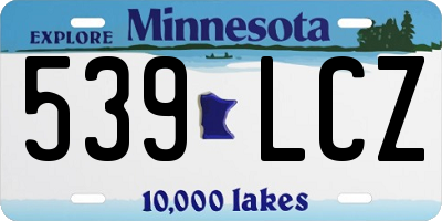 MN license plate 539LCZ