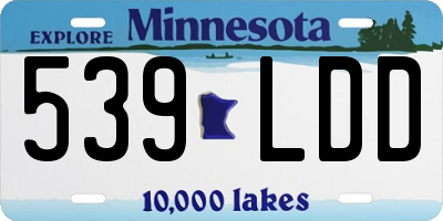 MN license plate 539LDD