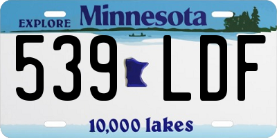 MN license plate 539LDF
