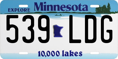 MN license plate 539LDG