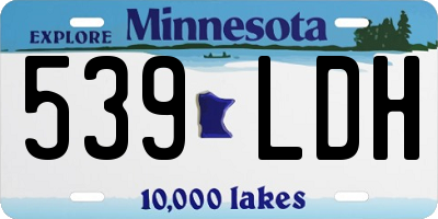 MN license plate 539LDH