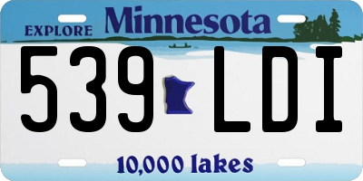 MN license plate 539LDI