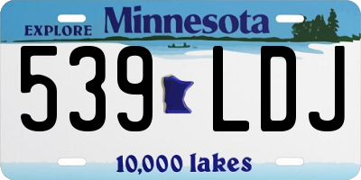 MN license plate 539LDJ