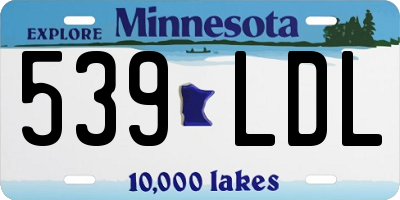 MN license plate 539LDL