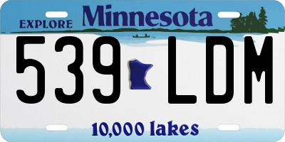MN license plate 539LDM