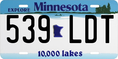 MN license plate 539LDT