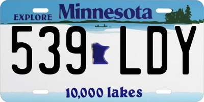 MN license plate 539LDY