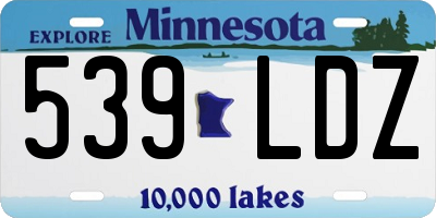 MN license plate 539LDZ