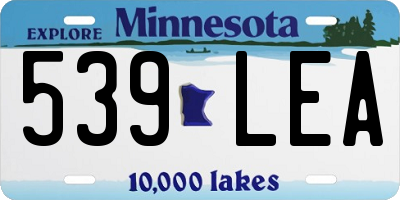 MN license plate 539LEA