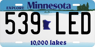 MN license plate 539LED
