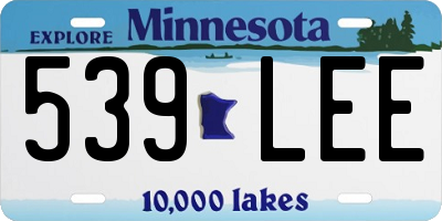 MN license plate 539LEE