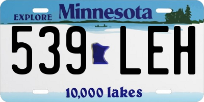 MN license plate 539LEH