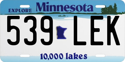 MN license plate 539LEK