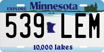 MN license plate 539LEM