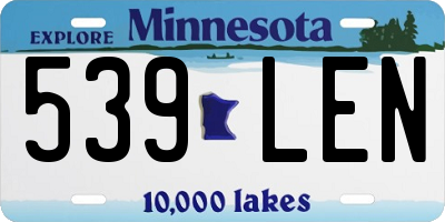 MN license plate 539LEN
