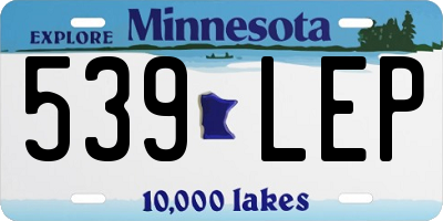 MN license plate 539LEP