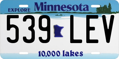 MN license plate 539LEV