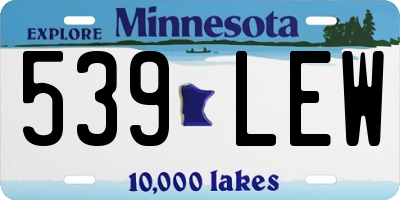 MN license plate 539LEW