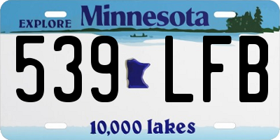 MN license plate 539LFB
