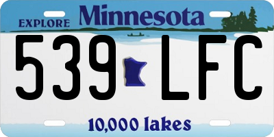 MN license plate 539LFC