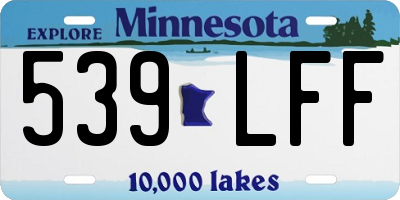 MN license plate 539LFF